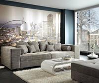 DELIFE Bigsofa Marlen 300x140 cm Hellgrau Couch, Big Sofas