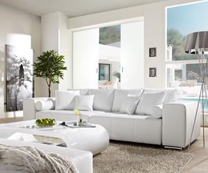 DELIFE Big-Sofa Marbeya 290x110 cm Weiss mit Schlaffunktion, Big Sofas