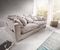 Hussensofa Noelia 240x145 cm Hellgrau mit Kissen, Big Sofas