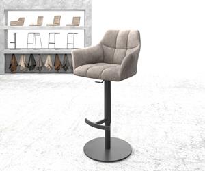 DELIFE Barstuhl Yulo-Flex Vintage Taupe Drehfuß höhenverstellbar Metall