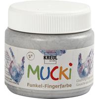 Creativ Company Mucki Vingerverf Zilver Metallic, 150ml