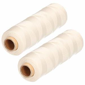 2x stuks vliegerdraad / vliegerdraden / touw op haspel wit 110 m Wit