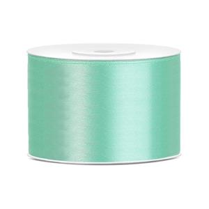 1x Hobby/decoratie mintgroen satijnen sierlinten 5 cm/50 mm x 25 meter Turquoise