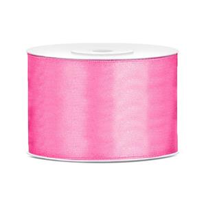 1x Hobby/decoratie donker fuchsia satijnen sierlinten 5 cm/50 mm x 25 meter Fuchsia