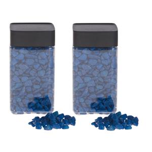 2x Decoratie/hobby stenen blauw 600 gram Blauw