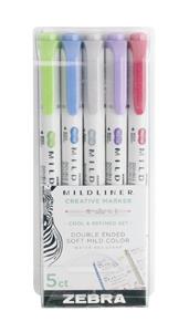 Verhaak markers Mildliner Zebra pastel junior 5 stuks