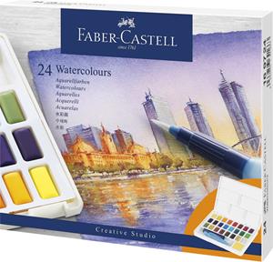 FABER-CASTELL Aquarellfarbe in Näpfchen, 24er Etui