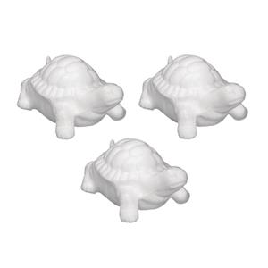 Rayher hobby materialen 3x stuks piepschuim figuren schildpadden van 12 cm Wit - Hobbybasisvoorwerp