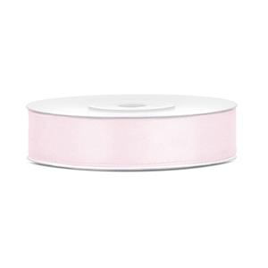 1x Hobby/decoratie poeder roze satijnen sierlinten 1,2 cm/12 mm x 25 meter Roze - Cadeaulinten