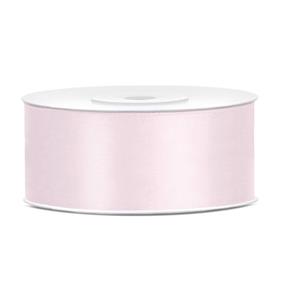 1x Hobby/decoratie poeder roze satijnen sierlint 2,5 cm/25 mm x 25 meter Roze - Cadeaulinten