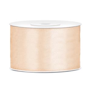 1x Hobby/decoratie creme satijnen sierlinten 3,8 cm/38 mm x 25 meter Creme - Cadeaulinten