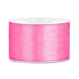 1x Hobby/decoratie roze satijnen sierlinten 3,8 cm/38 mm x 25 meter Roze - Cadeaulinten