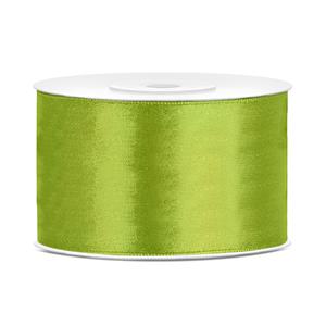 1x Hobby/decoratie groen satijnen sierlinten 3,8 cm/38 mm x 25 meter Groen - Cadeaulinten