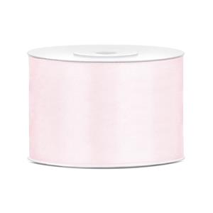 1x Hobby/decoratie poeder roze satijnen sierlinten 5 cm/50 mm x 25 meter Roze - Cadeaulinten