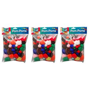 300x Knutsel pompoms gekleurd Multi - Knutselartikelen