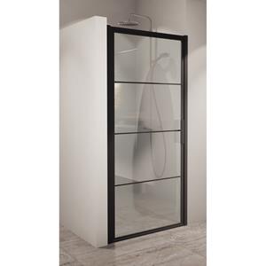 Boss & Wessing BWS Nisdeur Frame 100x200 cm 8 mm NANO Glas Mat Zwart Raster