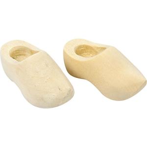 4 Paar houten mini klompjes van 4 cm - Hobbydecoratieobject