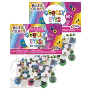 160x Wiebel oogjes gekleurd 5 / 8 / 15 mm - Hobbybasisvoorwerp