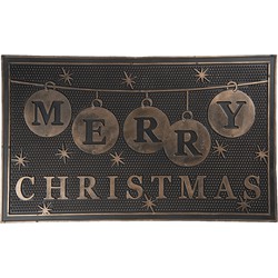 Clayre & Eef DEURMAT | 75*45*1 CM | GRIJS | KUNSTSTOF | RECHTHOEKIG | MERRY CHRISTMAS |  | MC178