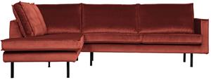 BePureHome Rodeo Hoekbank Links Velvet Chestnut