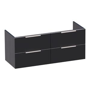 sanituba EVO onderkast voor dubbele wastafel met vier lades 120cm black wood