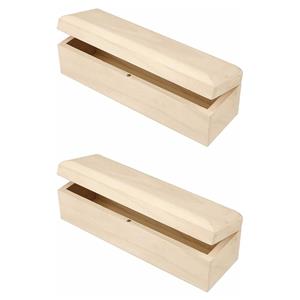 Set van 4x stuks langwerpige houten opbergdoosjes 20 x 6 x 6 cm - Hobbybasisvoorwerp