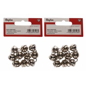 20x Zilveren metalen belletjes met oog 15 mm hobby/knutsel benodigdheden - Hobbydecoratieobject