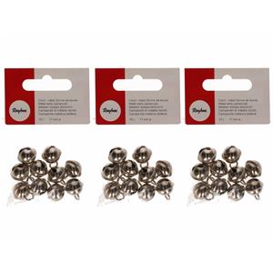 30x Zilveren metalen belletjes met oog 11 mm hobby/knutsel benodigdheden - Hobbydecoratieobject