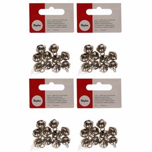 40x Zilveren metalen belletjes met oog 11 mm hobby/knutsel benodigdheden - Hobbydecoratieobject