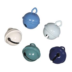 5x Metalen belletjes blauw mix met oog 15 mm hobby/knutsel benodigdheden - Hobbydecoratieobject