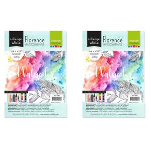 2x Aquarel papier schetsboeken 200 vellen 200 gram A4 formaat 21 x 30 cm - Tekenpapier