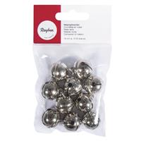 10x Zilveren metalen belletjes met oog 19 mm hobby/knutsel benodigdheden - Hobbydecoratieobject