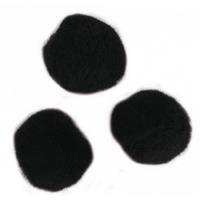 Rayher hobby materialen 105x knutsel pompons 25 mm zwart hobby knutselen - Hobbybasisvoorwerp