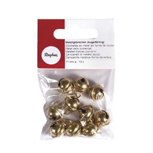 20x Gouden metalen belletjes met oog 11 mm hobby/knutsel benodigdheden - Hobbydecoratieobject