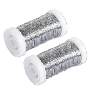 Rayher hobby materialen 2x rollen zilverkleurig bloemendraad / ijzerdraad 100 meter - Binddraad