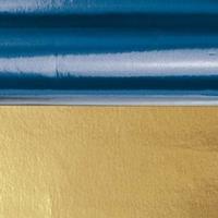 4x rollen knutsel folie blauw/goud 50 x 80 cm - Cadeaupapier