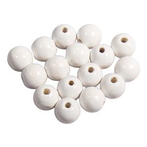 Rayher hobby materialen 156x stuks witte houten kralen 10 mm - Hobbykralen