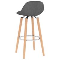 vidaXL Barhocker 2 Stk. Dunkelgrau Stoff Grau