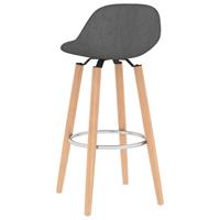 VidaXL Barstoelen 2 st stof donkergrijs