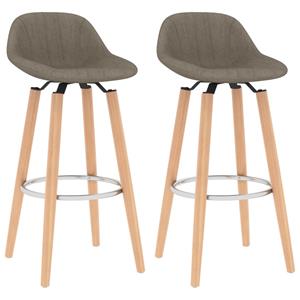 VidaXL Barstoelen 2 st stof taupe