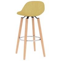 VidaXL Barstoelen 2 st stof mosterdgeel