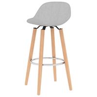 vidaXL Barhocker 2 Stk. Hellgrau Stoff Grau