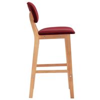 VidaXL Barstoelen 2 st stof wijnrood