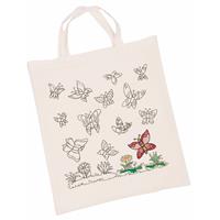 Set van 6x stuks inkleurbaar tasjes met vlinder motief x cm - Hobbypakket