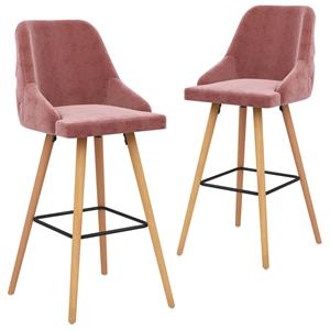 VidaXL Barstoelen 2 st fluweel roze