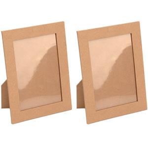 2x Kartonnen fotolijsten/fotolijstjes 17 x 22 cm DIY hobby/knutselmateriaal - Knutselartikelen