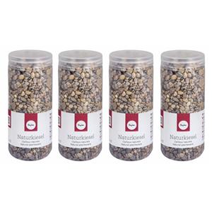 Ralka 4x potjes gekleurde decoratie steentjes kiezel 475 ml - Decoratief object