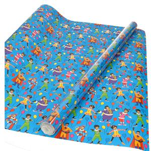 Club van Sinterklaas 1x Rollen inpakpapier/cadeaupapier  blauw 200 x 70 cm - Cadeaupapier