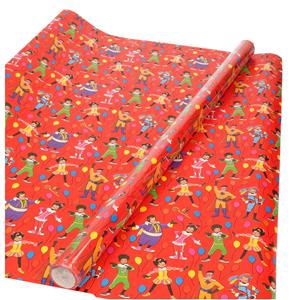 Club van Sinterklaas 1x Rollen inpakpapier/cadeaupapier  rood 200 x 70 cm - Cadeaupapier