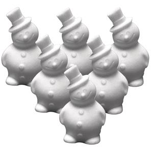 Rayher hobby materialen 6x stuks piepschuim figuren sneeuwman 17 cm - Knutselartikelen